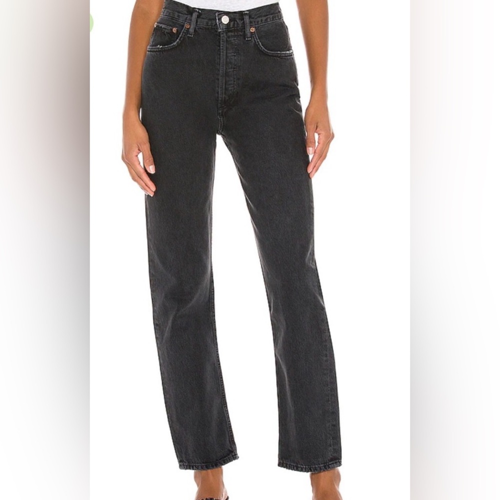 Agolde Women's Straight Leg Jeans in Washed Black